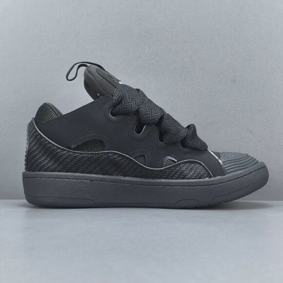 Lanvin Lace-Up Textured Sneakers Black - Picture 3 of 6